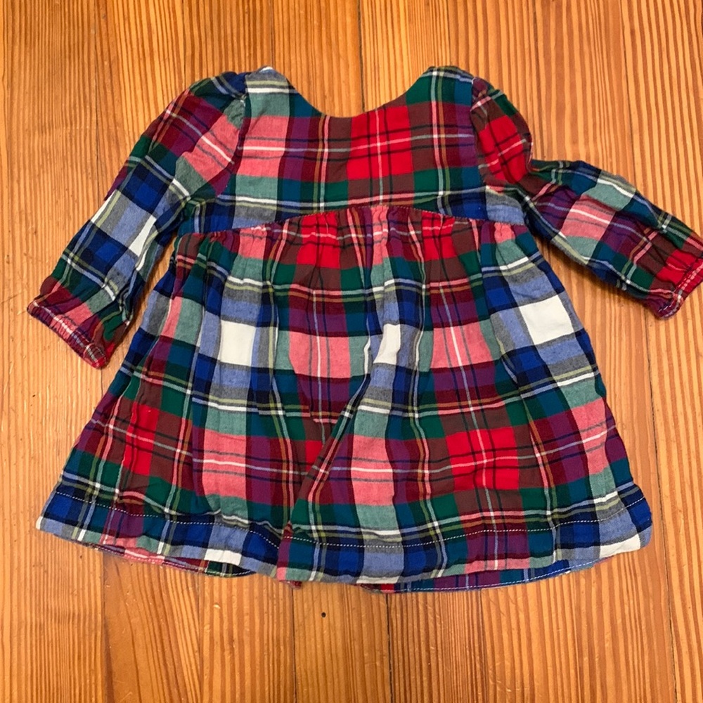 Baby Gap Girls 3-6 months Long Sleeve Plaid Dress Holiday Christmas
